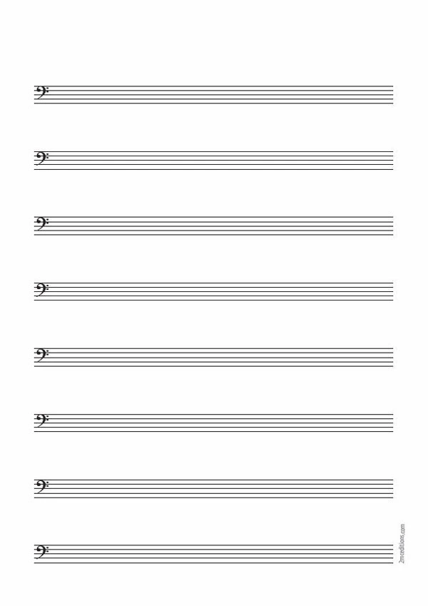 8 Portées Clé de Fa