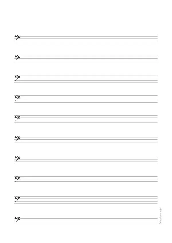 10 Portées Clé de Fa