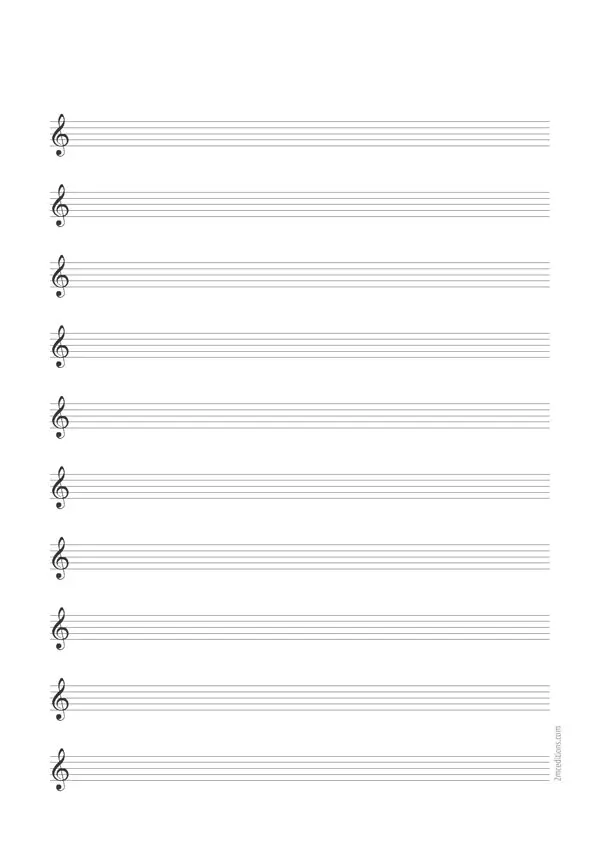 10 Portées Clé de Sol