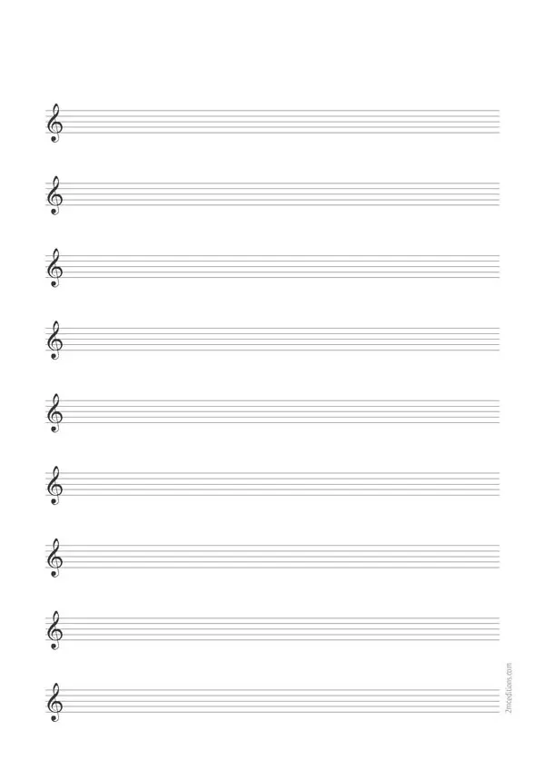 9 Portées Clé de Sol